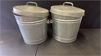 5 gallon metal bucket - pair