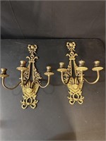 Set of Vintage Brass Wall Sconces