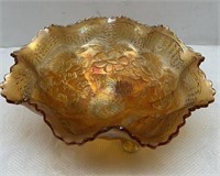 Vintage 10in carnival glass bowl