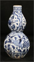 Ming Style Double Gourd Chinese Porcelain Vase
