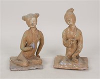 Pair of Chinese Terracotta Seated Figures