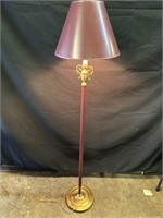 Maroon and Brass Floor Lamp