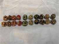 10 pair of vintage clip on earrings