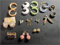 13 pair of vintage pierced earrings