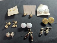 9 pair of vintage earrings