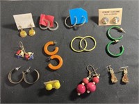 12 pair vintage pierced earrings