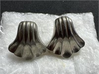 Vintage Coro silver tone metal earrings