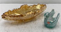 15x5x5.5 in iridescent oblong bowl and 5x5x3 in