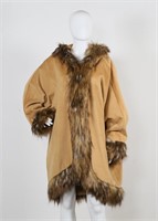 Adrienne Landau Ladies' Faux Fur Trim Hooded Coat