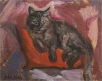 Julie Stohr Oil on Panel Cat