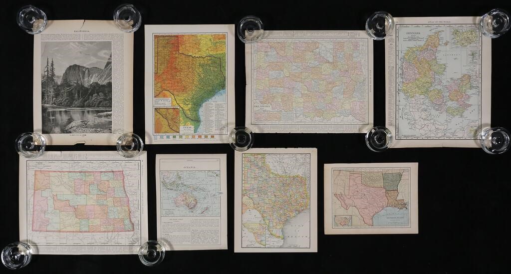 Lot of Unframed Maps & Atlas Pages