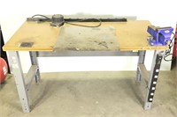 Metal Framed Work Bench with Irwin Bench Vise