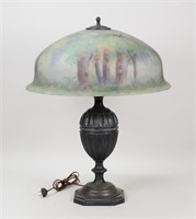 Pairpoint Urn Lamp With Reverse Painted Shade