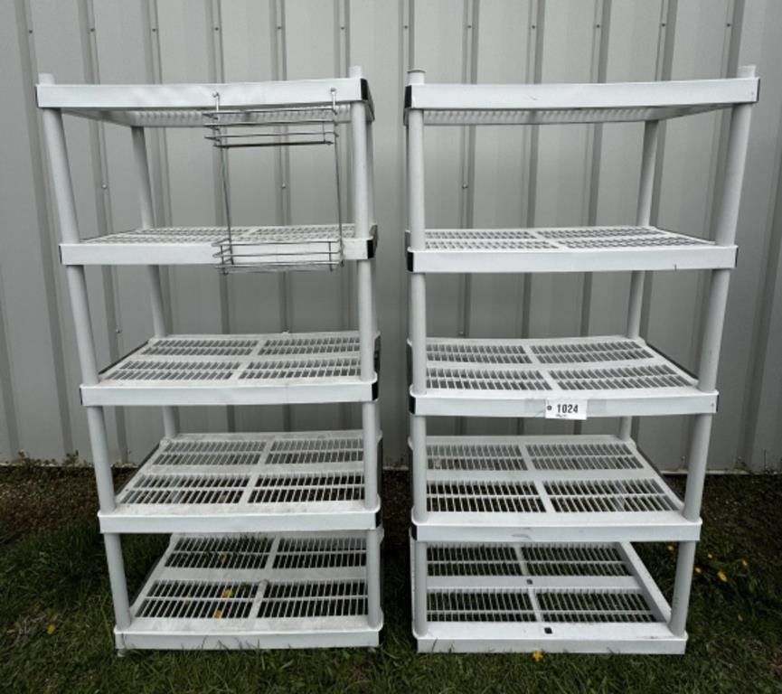 (2) PLASTIC STORAGE SHELVES