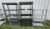 (3) PLASTIC STORAGE SHELVES