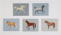 5 Oils on Canvas Horses