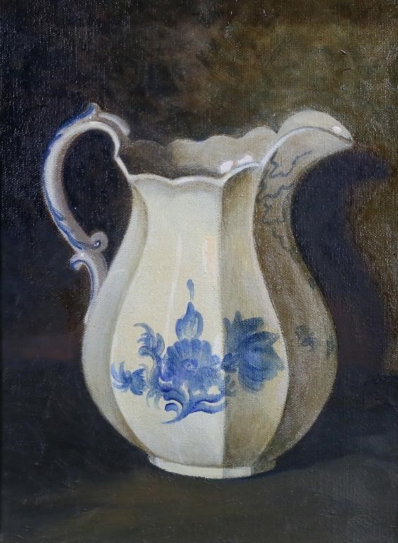 Oil on Canvas Still Life With Pitcher