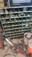Hardware cabinet with contents