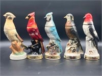 Set Of Jim Beam Porcelain Bird Decanters