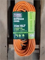 (4) Power Extender 15M Outdoor Power Cords