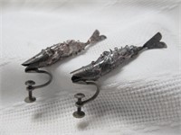 Pair of Swimming Fish Sterling Silver Earrings