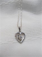 Sterling Silver 18" Heart Pendant Necklace