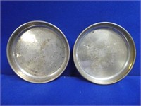 (2) Birks Sterling Silver Butter Pats 3" Dia