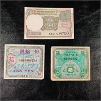 Rare Allied Military WWII Currency