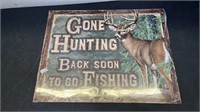 Tin Sign - Gone Hunting