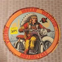 Indian Warrior American Motorycle Round Metal Sign
