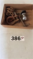 2 SMALL CLEVIS, HITCH PIN, 1 7/8" BALL