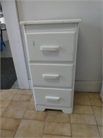 Painted White 3 Drawer Bedside Table,