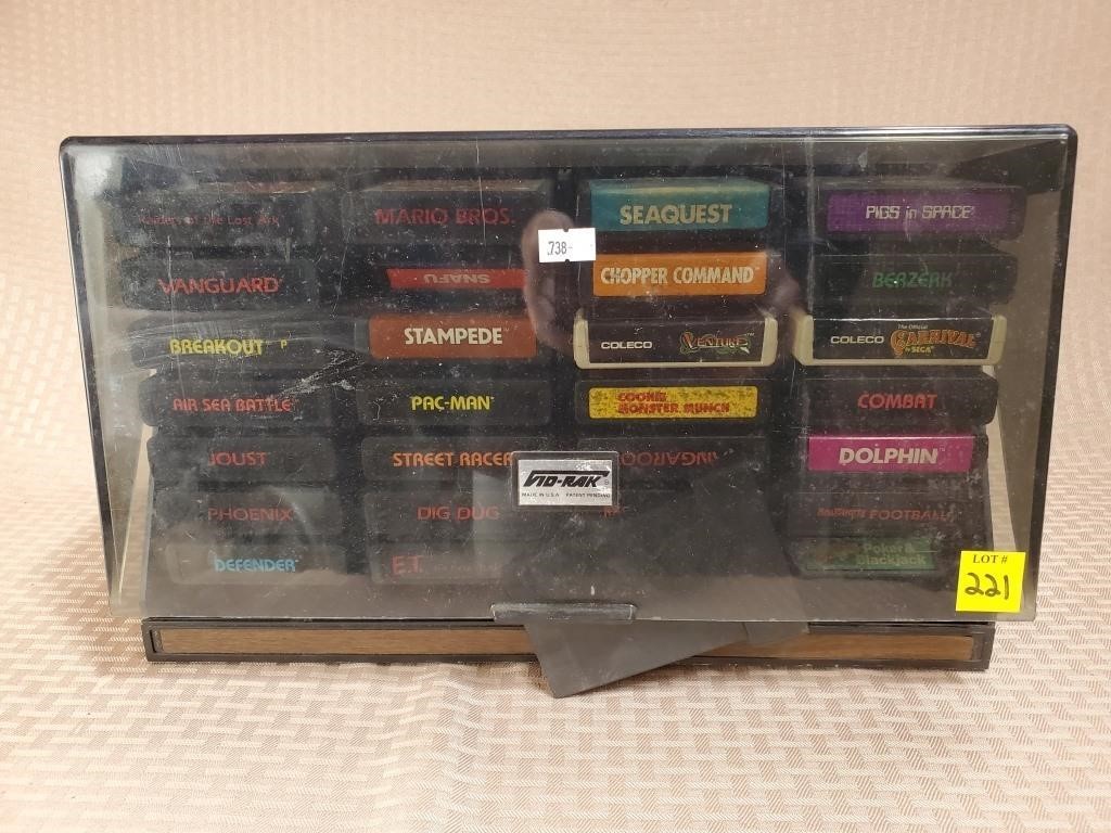 Lot of Vintage Atari 2600 Games w/ Case