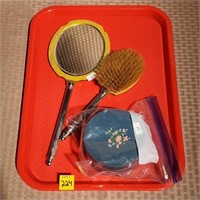 Vintage Bakelite Mirror, Comb, Vintage Powder Box