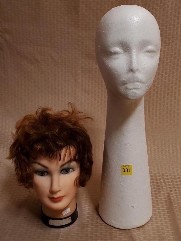 Lot of 2 Mannequin Heads