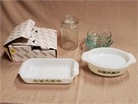 Assorted Fireking, Pyrex, Traditions Fine China w/