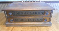 ANTIQUE JOHN J. CLARK 2 DRAWER OAK SPOOL CABINET