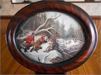 "THE HUNT" PRINT IN CONVEX GLASS FRAME