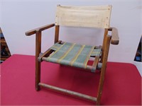 Vintage Wood kids Folding Chair with Canvas