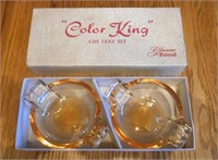 MCM COLOR KING ASHTRAY SET - FEDERAL GLASS