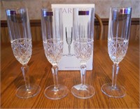 SET OF 4 WATERFORD CRYSTAL BRADY FLUTES