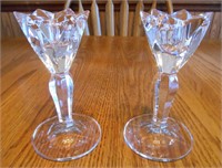 SET OF 2 WATERFORD CRYSTAL CANDLE HOLDERS