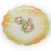 Antique Scalloped Rose Bud Serving Plate