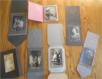 7 ANTIQUE PHOTOS WITH ORIGINAL FOLDERS