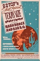 ZZ Top 1st Annual Barndance & BBQ Handbill