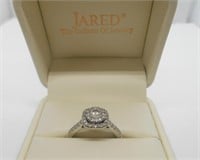 NEW JARED'S 14KT HALO DIAMOND ENGAGEMENT RING