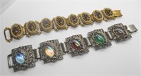 2 VINTAGE RHINESTONE BRACELETS