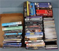 (70+) DVDs, VHS, CDs