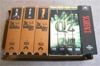 VHS LOT OF SERIES THE GODFATHER, OZ, SCARFACE