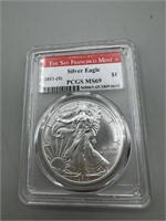 2011-S PCGS MS69 Silver Eagle San f Mint